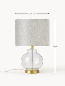 Lampe à poser avec pied en verre Natty, Beige, transparent, Ø 31 x haut. 48 cm