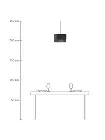 Pendelleuchte Verena aus Samt, Lampenschirm: Samt, Baldachin: Metall, Dunkelgrau, Ø 32 x H 21 cm