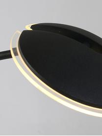 Dimbare LED vloerlamp Mees met leeslamp, Lampenkap: gelakt aluminium, Zwart, Ø 38 x H 180 cm