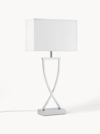 Veľká stolová lampa Vanessa, Odtiene striebornej, biela, Š 27 x V 52 cm
