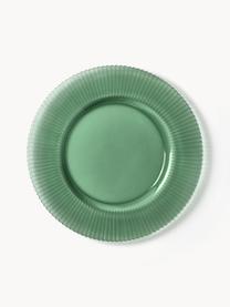 Dessous-de-plat en verre strié Effie, 2 pièces, Verre, Vert menthe, Ø 33 cm