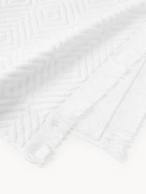 Handtuch-Set Jacqui mit Hoch-Tief-Muster, in verschiedenen Setgrössen, Weiss, 4er-Set (Handtuch & Duschtuch)