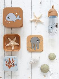 Set de fiambreras infantiles Sea Friends, 3 uds., Plástico, Ocre, gris claro, Set de diferentes tamaños