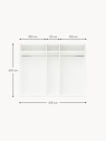 Modulárna šatníková skriňa Simone, Š 250 cm, Drevo, svetlobéžová, Basic, Š 250 x V 200 cm