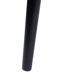 Houten nachtkastje Barbier met schuifdeur en geribbelde voorzijde, Tafelblad: MDF met gelakt eikenhoutf, Zwart, B 45 x H 59 cm