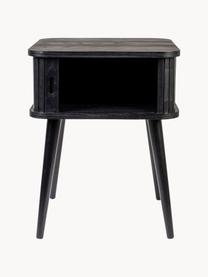 Dřevěný noční stolek Barbier, Jasanové dřevo, černé lakované, Š 45 cm, V 59 cm