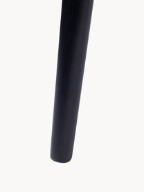 Houten nachtkastje Barbier met roldeur en gecanneleerde voorkant, Tafelblad: MDF met gelakt eikenhoutf, Essenhout, zwart gelakt, B 45 x H 59 cm