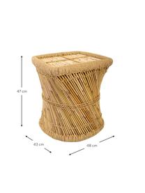 Mesa auxiliar para exterior de bambú Carlota, Madera de bambú, cuerda, Marrón, An 48 x F 43 cm