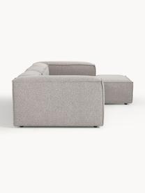 Divano angolare componibile in bouclé Lennon, Rivestimento: bouclé (100% poliestere) , Struttura: legno di pino massiccio, , Piedini: plastica Questo prodotto , Bouclé taupe, Larg. 327 x Prof. 180 cm, chaise longue a sinistra