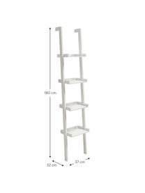 Smalle houten ladderrek Wall in wit, Vezelplaat met gemiddelde dichtheid (MDF), gelakt, Wit, B 37 cm x H 180 cm