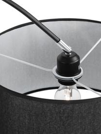 Bogenlampe Sama, Lampenschirm: Textil, Lampenfuß: Aluminium, Schwarz, H 180 cm x T 34 cm