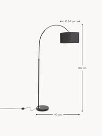 Oblúková lampa Sama, Čierna, V 180 cm