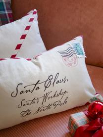 Poszewka na poduszkę Wishes, 100% bawełna, Kremowobiały, czerwony, S 30 x D 50 cm