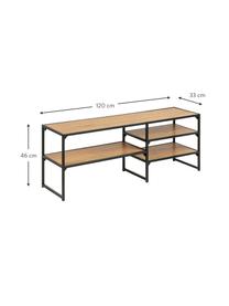 TV-Konsole Seaford aus Holz und Metall, Gestell: Metall, pulverbeschichtet, Hellbraun, Schwarz, B 120 x H 46 cm