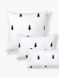 Funda de almohada de franela invernal X-mas Tree, Blanco, negro, An 40 x L 80 cm