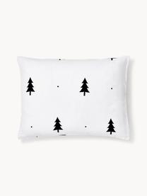 Funda de almohada de franela invernal X-mas Tree, Blanco, negro, An 40 x L 80 cm