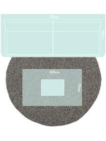 Tappeto rotondo in lana cucito a mano Dot, Grigio acciaio, Ø 90 cm (taglia XS)