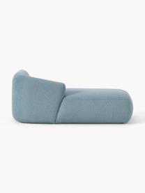 Módulo diván en tejido bouclé Sofia, Tapizado: tejido bouclé (100% polié, Estructura: madera de pícea, aglomera, Patas: plástico Este producto es, Bouclé azul, An 185 x F 92 cm, chaise longue derecha