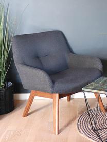 Fotel wypoczynkowy London, Tapicerka: 100% poliester, Nogi: drewno orzecha włoskiego, Ciemny szary, S 63 x G 65 cm