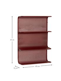 Metall-Wandregal Grid, Metall, beschichtet, Dunkelrot, B 40 x H 61 cm