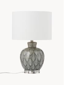 Grande lampe à poser en céramique Brooklyn, Blanc, gris, Ø 33 x haut. 53 cm