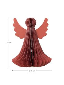 Oggetto decorativo Angel, 2 pz., Carta, Rosso, Ø 10 x Alt. 13 cm