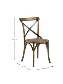 Silla de madera con tejido vienés Vintage, Estructura: madera de abedul pintada, Asiento: ratán pintado, Madera de abedul pintada, An 49 x F 55 cm