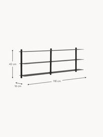 Wandrek Nivo, Frame: essenhout, Zwart, B 118 x H 42 cm