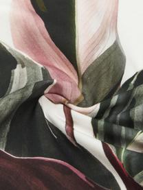 Bavlněný povlak na polštář s motivem rostlin Triostar, 100% bavlna, Tmavě zelená, růžová, krémově bílá, Š 50 cm, D 50 cm
