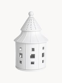 Kulatý porcelánový svícen na čajovou svíčku Living, Porcelán, Bílá, Ø 11 cm, V 17 cm