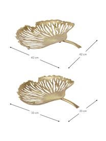 Grote decoratieve schalenset Ginkgo, 2-delig, Metaal, Messingkleurig, Set met verschillende formaten