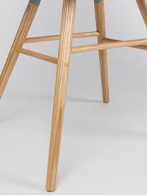 Armlehnstuhl Albert Kuip mit Holzbeinen, Sitzfläche: 100% Polypropylen, Füße: Eschenholz, Grau, B 59 x T 55 cm