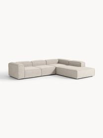 Modulares XL-Ecksofa Lennon aus Leinen-Mix, Bezug: 50 % Viskose, 25 % Leinen, Gestell: Fichtenholz, Sperrholz, m, Leinen-Mix Grau, B 329 x T 269 cm, Eckteil links