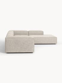 Modulares XL-Ecksofa Lennon aus Leinen-Mix, Bezug: 50 % Viskose, 25 % Leinen, Gestell: Fichtenholz, Sperrholz, m, Leinen-Mix Grau, B 329 x T 269 cm, Eckteil links