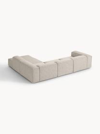 Modulares XL-Ecksofa Lennon aus Leinen-Mix, Bezug: 50 % Viskose, 25 % Leinen, Gestell: Fichtenholz, Sperrholz, m, Leinen-Mix Grau, B 329 x T 269 cm, Eckteil links