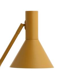 Bureaulamp Lyss in mosterdgeel, Lampenkap: gecoat metaal, Lampvoet: gecoat metaal, Mosterdkleurig, wit, 26 x 50 cm