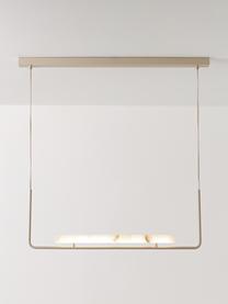 Grande suspension LED en albâtre Alena, intensité variable, Albâtre blanc, blanc cassé, larg. 90 x haut. 91 cm