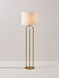 Stehlampe Gianna, Lampenschirm: Textil, Off White, Messingfarben, H 142 cm