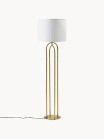 Stehlampe Gianna, Lampenschirm: Textil, Off White, Messingfarben, H 142 cm