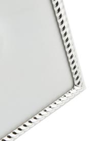 Cornice da tavolo Curve, Cornice: metallo rivestito, Retro: pannello di fibra a media, Argentato, nero, 20 x 25 cm