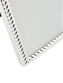 Cornice da tavolo Curve, Cornice: metallo rivestito, Retro: pannello di fibra a media, Argentato, nero, 20 x 25 cm