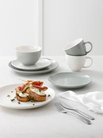 Hrnek na kávu se strukturovaným povrchem Darby, 4 ks, Porcelán New Bone China, Zelená, světle bílá, Ø 11 cm, V 10 cm, 500 ml