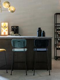 Krzesło kontuarowe ze sztruksu Beson, Stelaż: metal malowany proszkowo, Szaroniebieski, S 46 x W 92 cm