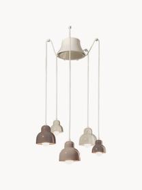 Lampada a sospensione fatta a mano Berimbau, Paralume: ceramica, Baldacchino: alluminio verniciato a po, Beige chiaro, taupe, bianco latte, Ø 65 cm