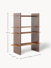 Scaffale con elementi in metallo Rami, Ripiani: metallo verniciato a polv, Struttura: pannello di fibra a media, Marrone chiaro, marrone, Larg. 80 x Alt. 101 cm