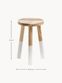 Tabouret Scandi en bois Brocsy, Bois de mungur, laqué, Bois de mungur, blanc, larg. 30 x haut. 44 cm