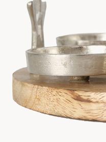 Świecznik Jannow, Metal, Jasne drewno naturalne, odcienie srebrnego, Ø 30 cm