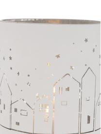 Windlichter-Set Little Town, 3-tlg., Glas, lackiert, Weiß, Transparent, Goldfarben, Set mit verschiedenen Größen