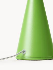 Kleine tafellamp Bilia, handgemaakt, Lampenkap: glas, Wit, groen, Ø 12 x H 26 cm