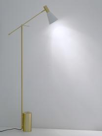Leselampe Sia-Gold, Lampenschirm: Metall, pulverbeschichtet, Weiss, Messingfarben, H 162 cm